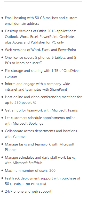 Microsoft Office 365 for business | Office 365 packs | Office365 for business Packs 5