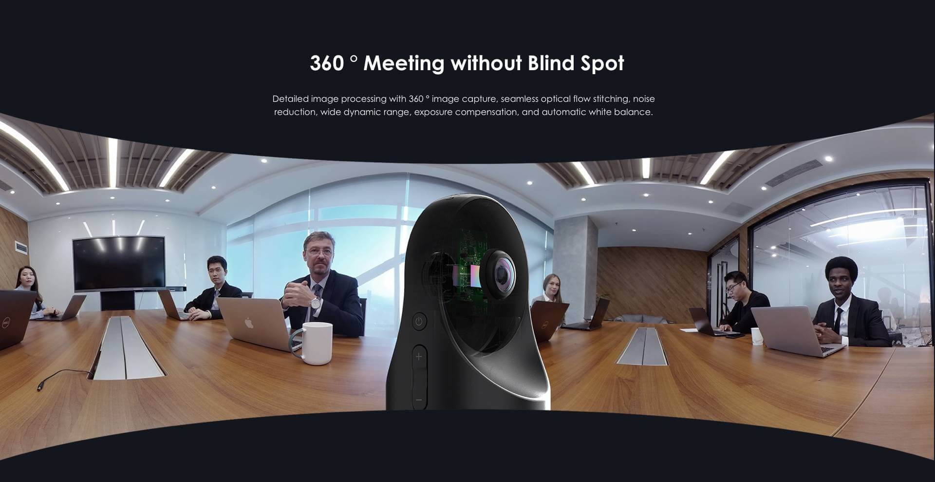 מצלמה משולבת רמקול ומיקרופון לחדר ישיבות ושיחות זום לעסקים ללא צורך בהתנקה Kamdao 360 Pro_4