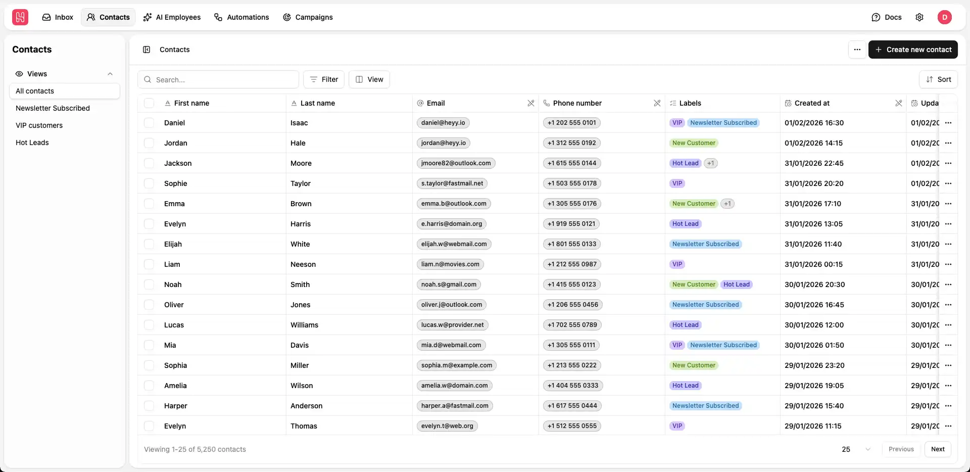Heyy Mini CRM Client Profile