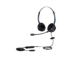 ערכת ראש לנציג טלפוני לשתי אוזניים בחיבור USB מיקרופון המיועד לשיחות MRD-809UCDB